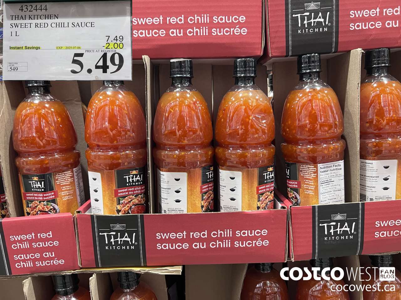 432444 THAI KITCHEN SWEET RED CHILI SAUCE 1L ($2.00 INSTANT SAVINGS EXPIRES ON 2025-07-06) $5.49