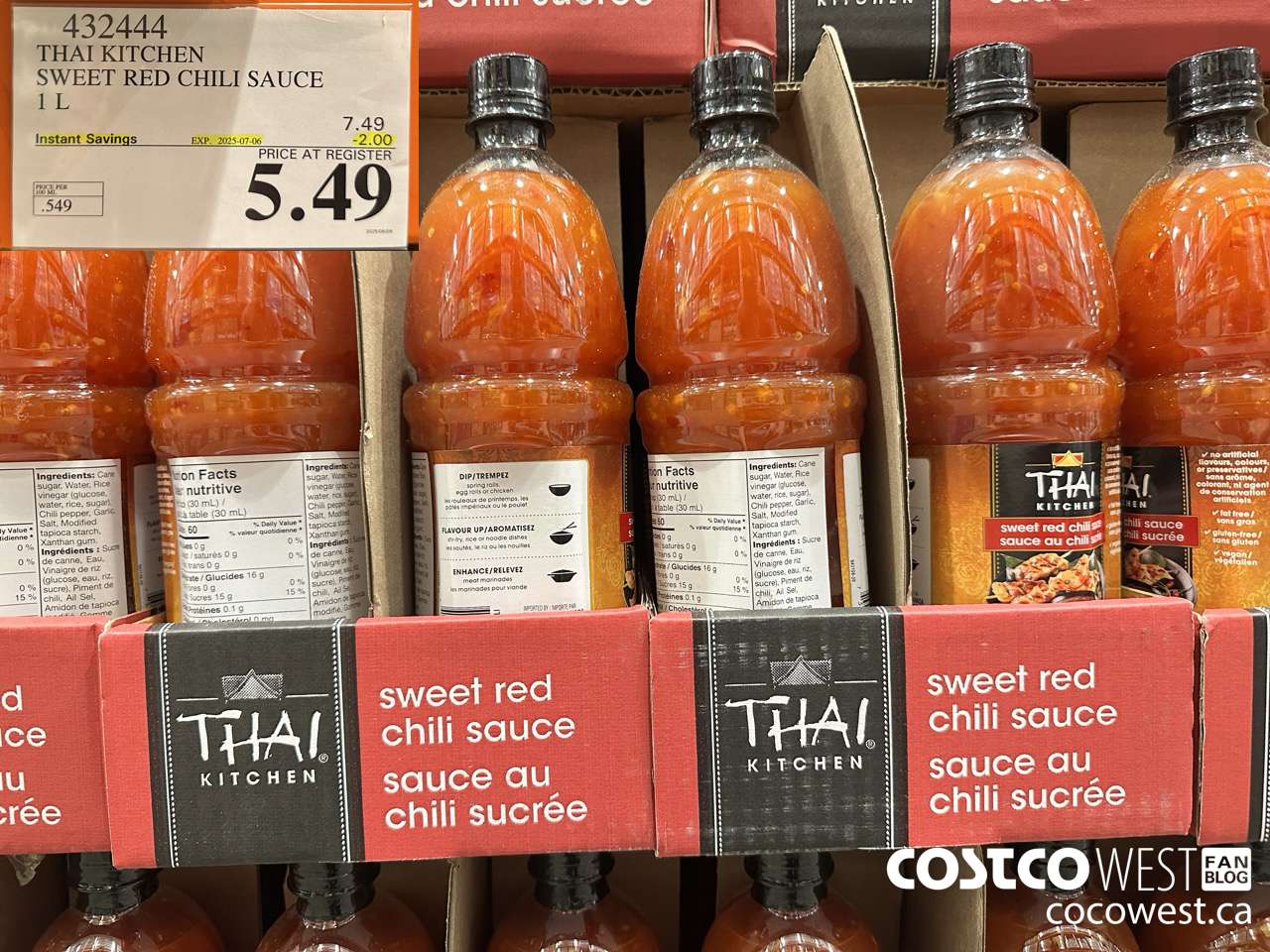 432444 THAI KITCHEN SWEET RED CHILI SAUCE 1L ($2.00 INSTANT SAVINGS EXPIRES ON 2025-07-06) $5.49