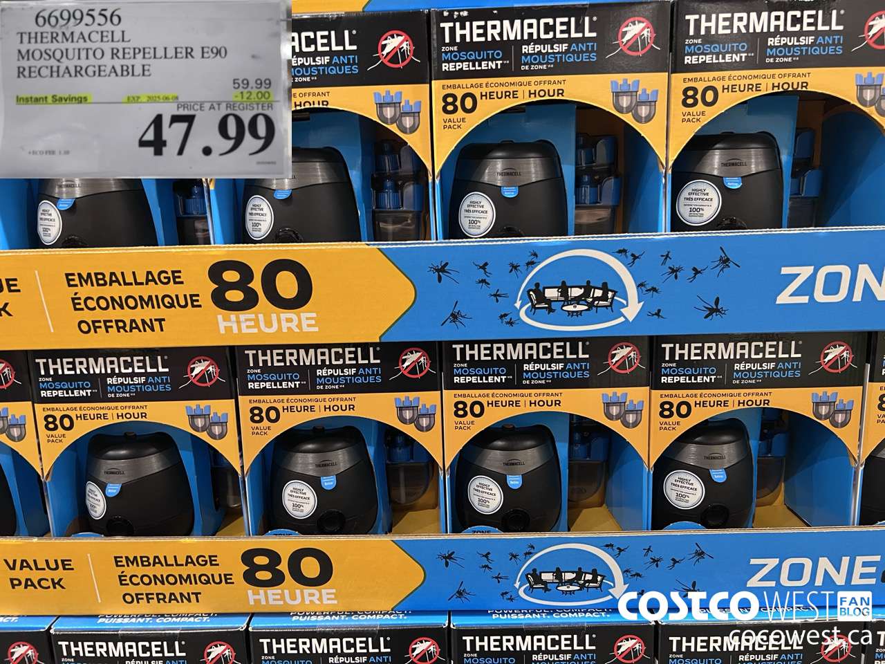 6699556 THERMACELL MOSQUITO REPELLER E90 RECHARGEABLE ($12.00 INSTANT SAVINGS EXPIRES ON 2025-06-08) $47.99