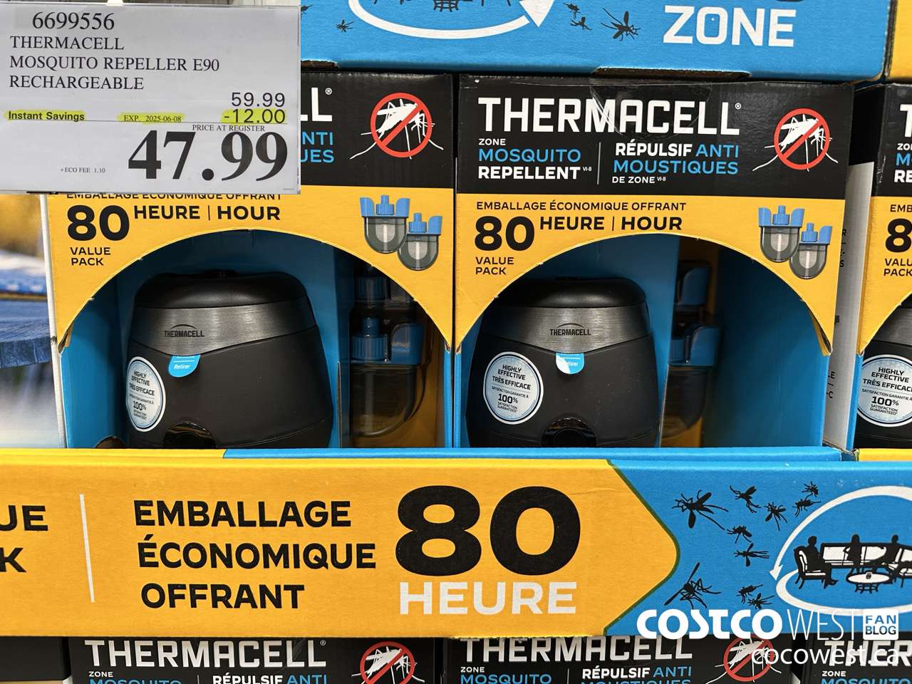 6699556 THERMACELL MOSQUITO REPELLER E90 RECHARGEABLE ($12.00 INSTANT SAVINGS EXPIRES ON 2025-06-08) $47.99