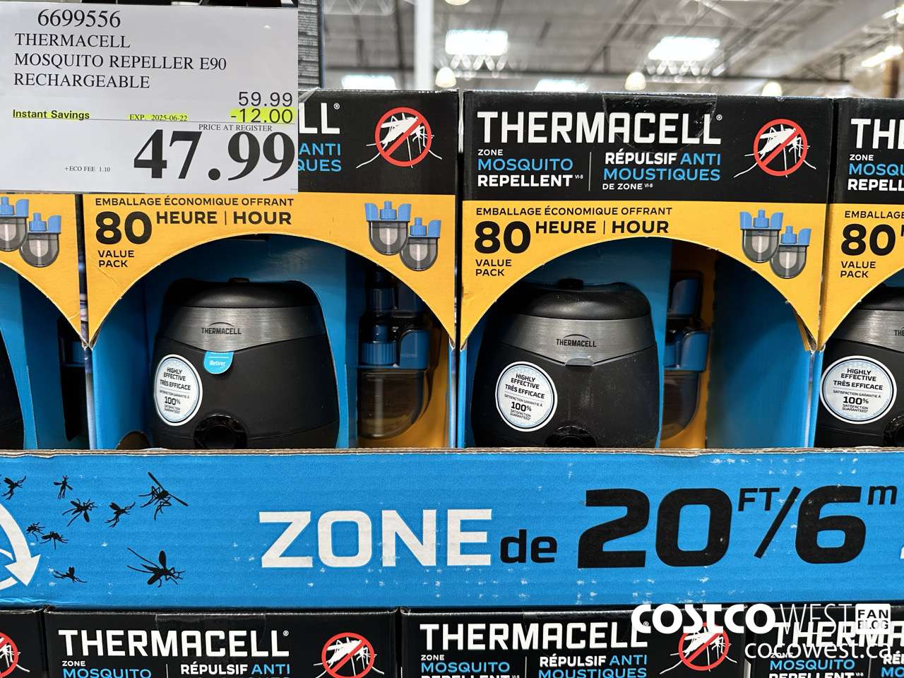 6699556 THERMACELL MOSQUITO REPELLER E90 RECHARGEABLE ($12.00 INSTANT SAVINGS EXPIRES ON 2025-06-22) $47.99