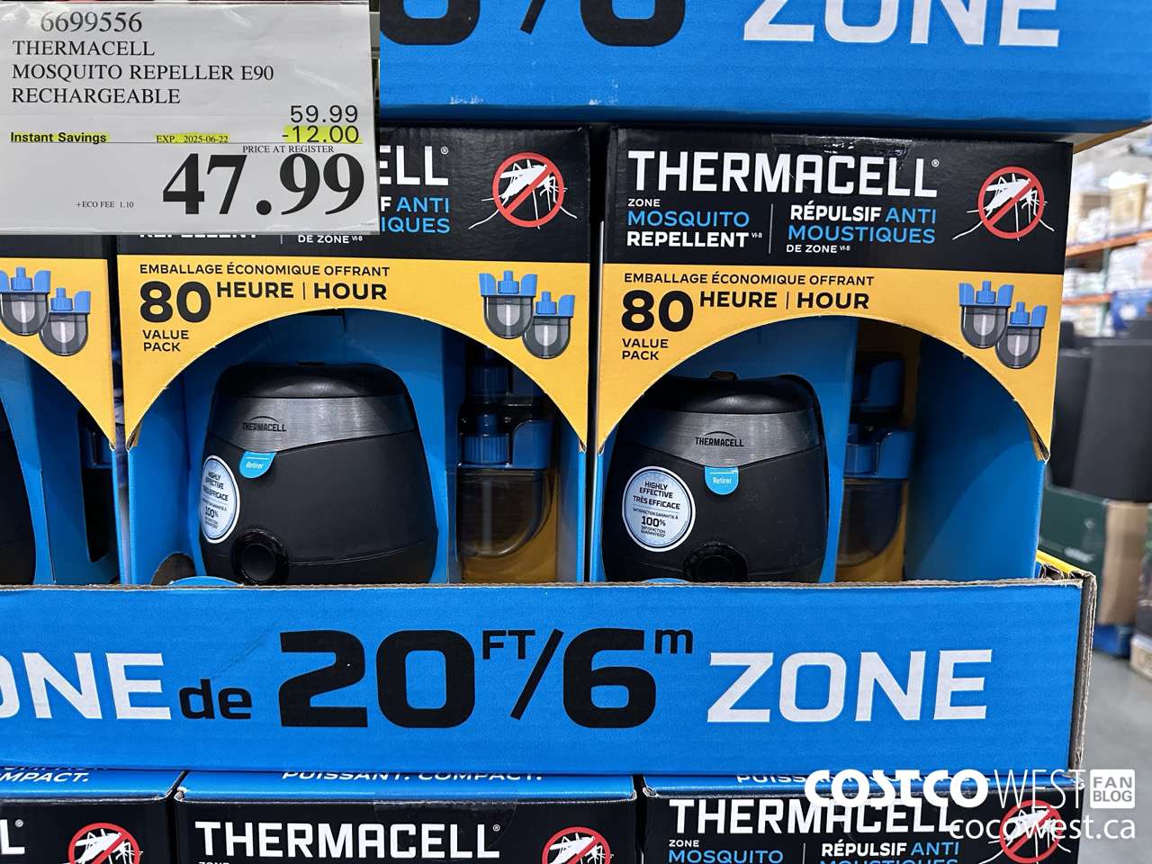 6699556 THERMACELL MOSQUITO REPELLER E90 RECHARGEABLE ($12.00 INSTANT SAVINGS EXPIRES ON 2025-06-22) $47.99