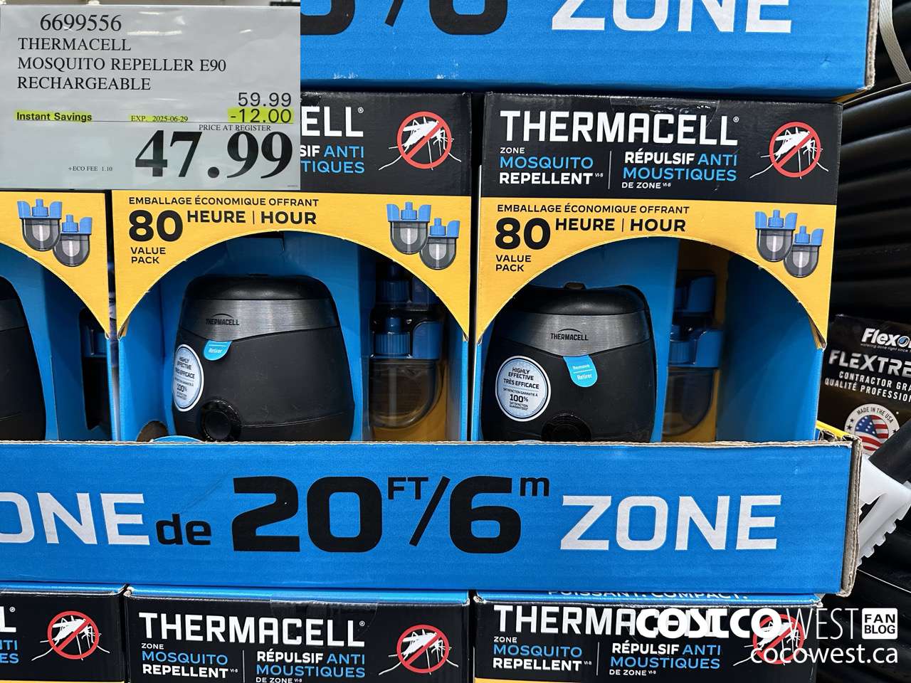 6699556 THERMACELL MOSQUITO REPELLER E90 RECHARGEABLE ($12.00 INSTANT SAVINGS EXPIRES ON 2025-06-29) $47.99