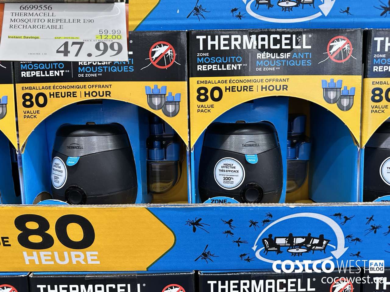 6699556 THERMACELL MOSQUITO REPELLER E90 RECHARGEABLE ($12.00 INSTANT SAVINGS EXPIRES ON 2025-06-29) $47.99