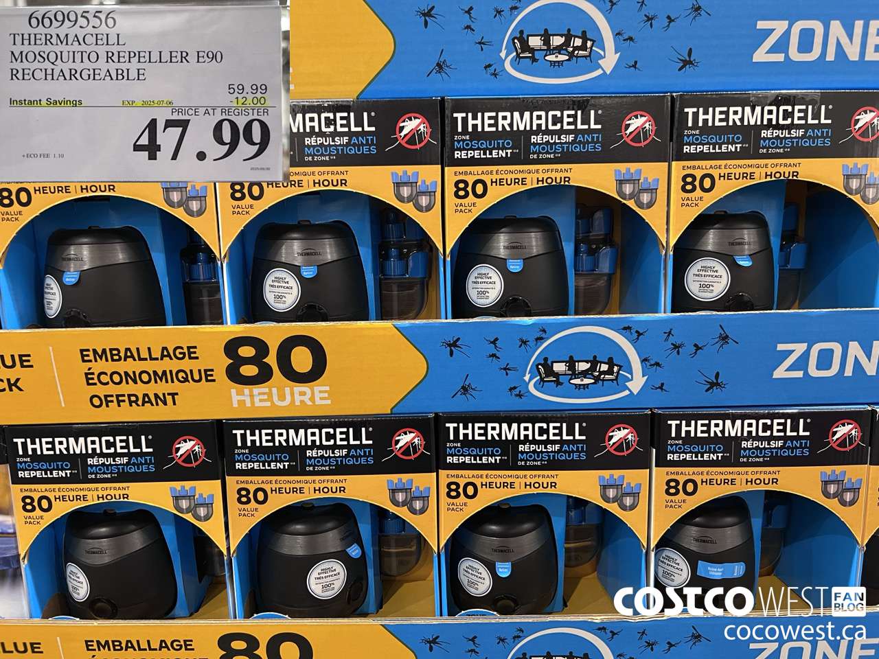 6699556 THERMACELL MOSQUITO REPELLER E90 RECHARGEABLE ($12.00 INSTANT SAVINGS EXPIRES ON 2025-07-06) $47.99