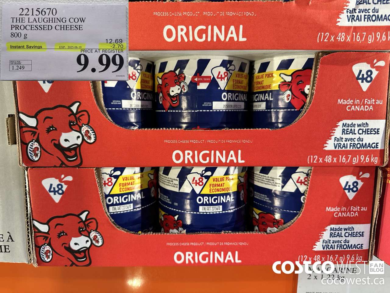 2215670 THE LAUGHING COW PROCESSED CHEESE 800G ($2.70 INSTANT SAVINGS EXPIRES ON 2025-06-19) $9.99