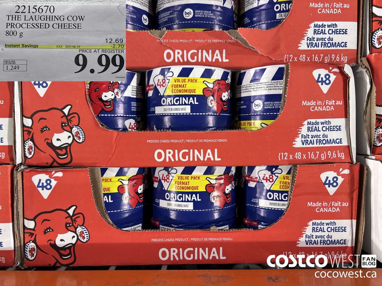 2215670 THE LAUGHING COW PROCESSED CHEESE 800G ($2.70 INSTANT SAVINGS EXPIRES ON 2025-06-19) $9.99