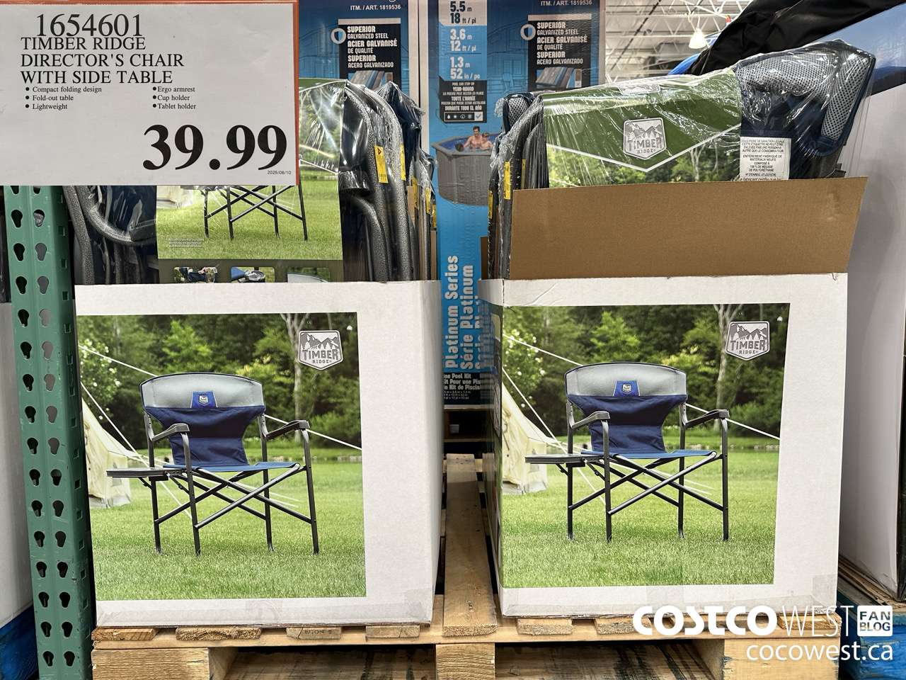 1654601 TIMBER RIDGE DIRECTOR'S CHAIR WITH SIDE TABLE $39.99