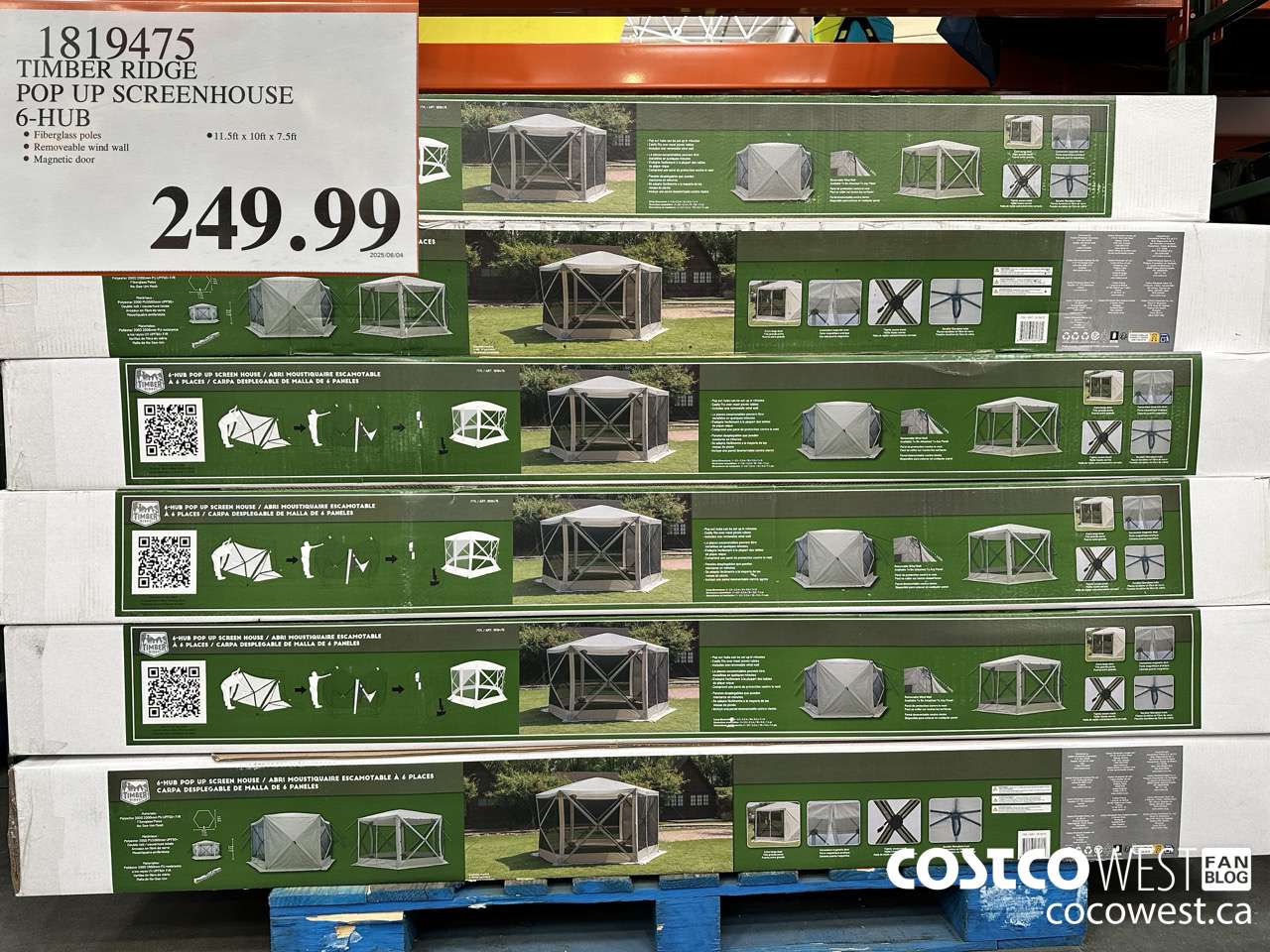 1819475 TIMBER RIDGE POP UP SCREENHOUSE 6-HUB $249.99