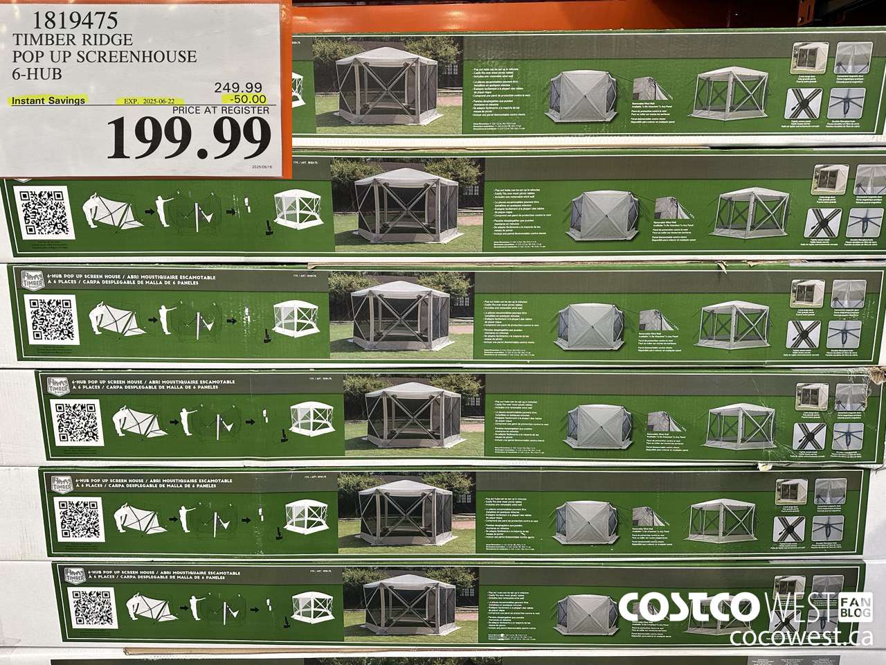 1819475 TIMBER RIDGE POP UP SCREENHOUSE 6-HUB ($50.00 INSTANT SAVINGS EXPIRES ON 2025-06-22) $199.99