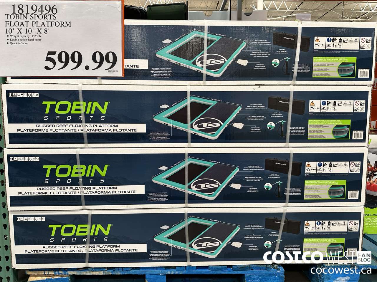 1819496 TOBIN SPORTS FLOAT PLATFORM 10' X 10' X 8' $599.99