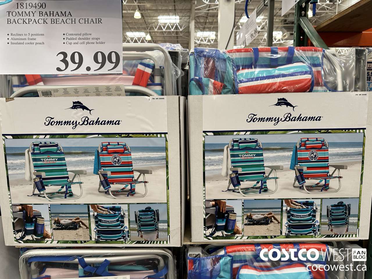 1819490 TOMMY BAHAMA BACKPACK BEACH CHAIR $39.99