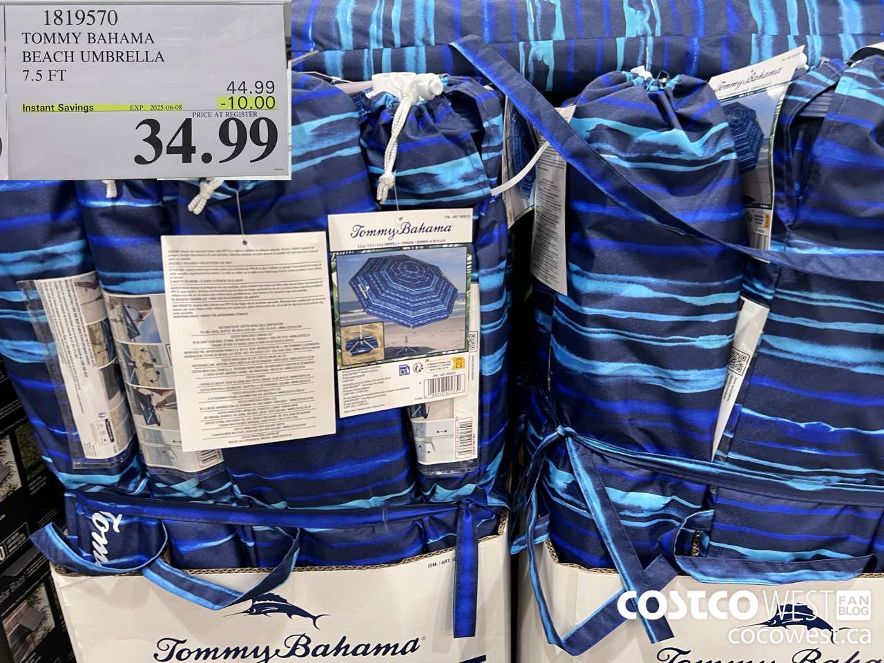 1819570 TOMMY BAHAMA BEACH UMBRELLA 7.5FT ($10.00 INSTANT SAVINGS EXPIRES ON 2025-06-08) $34.99