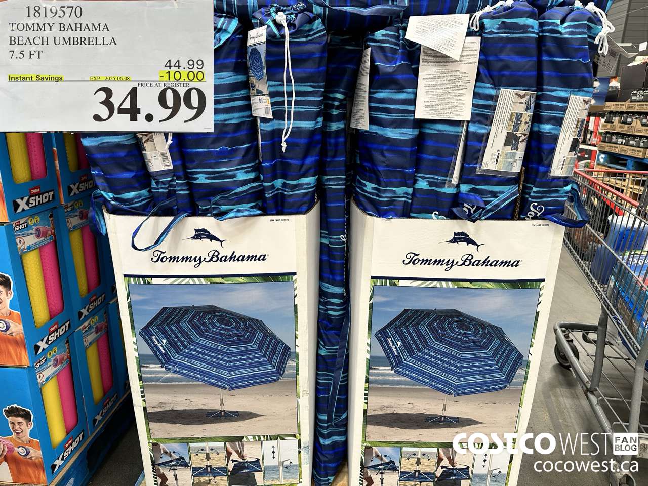 1819570 TOMMY BAHAMA BEACH UMBRELLA 7.5FT ($10.00 INSTANT SAVINGS EXPIRES ON 2025-06-08) $34.99