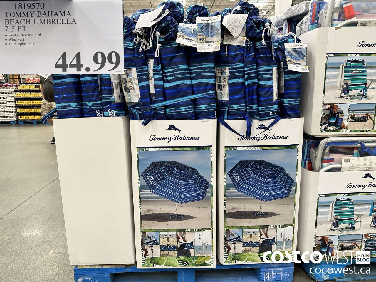 1819570 TOMMY BAHAMA BEACH UMBRELLA 7.5FT $44.99
