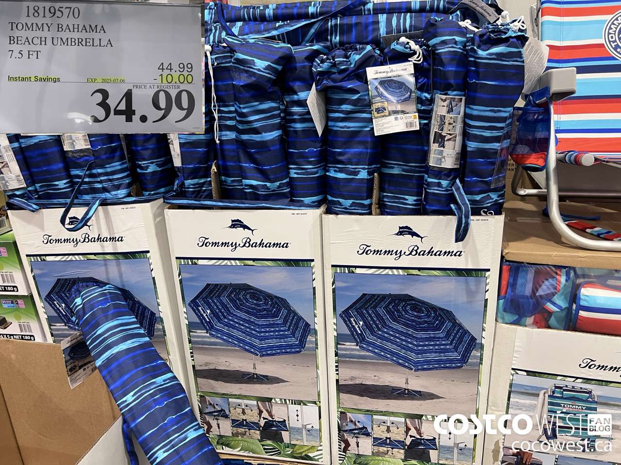 1819570 TOMMY BAHAMA BEACH UMBRELLA 7.5FT ($10.00 INSTANT SAVINGS EXPIRES ON 2025-07-06) $34.99