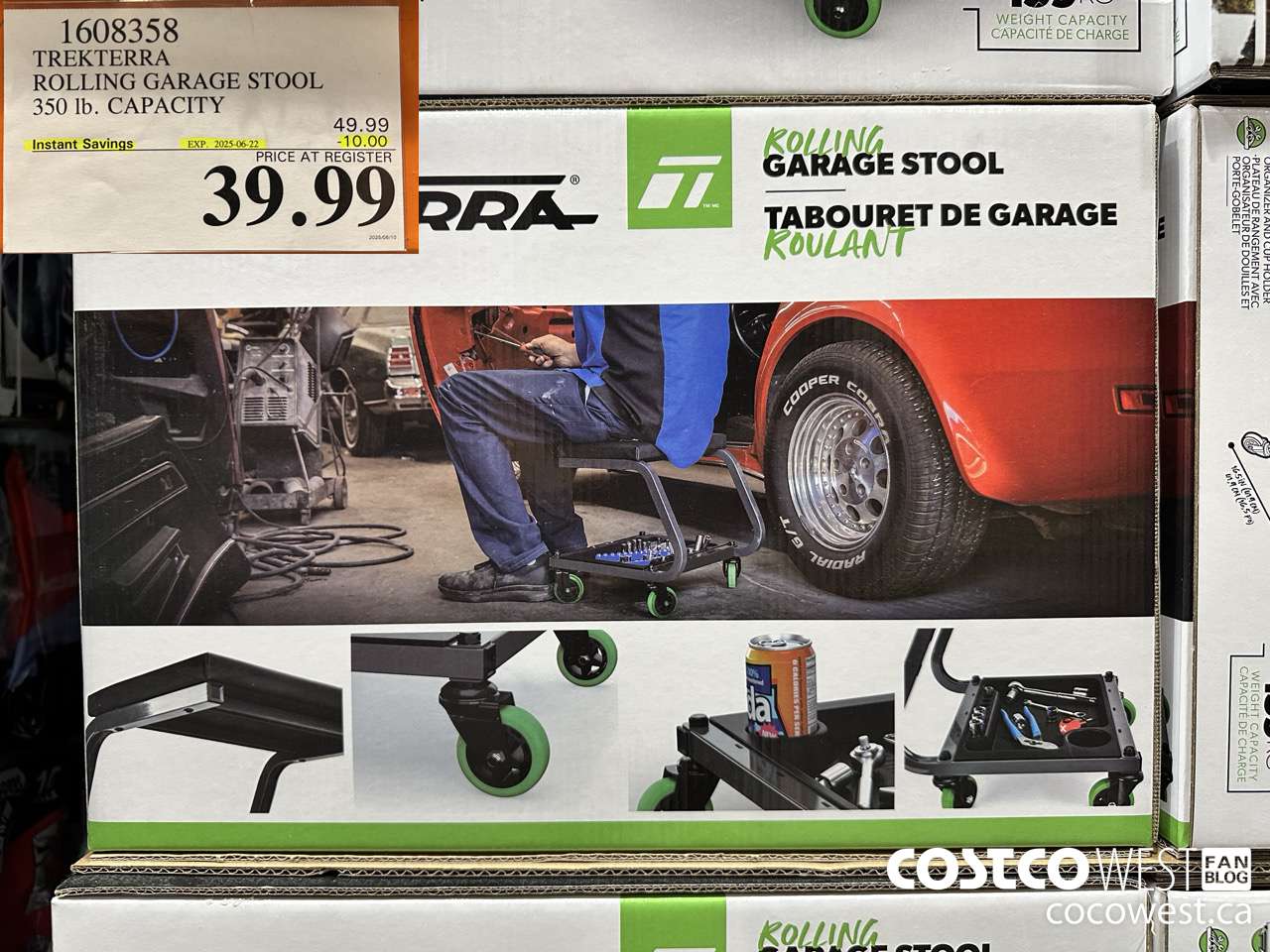 1608358 TREKTERRA ROLLING GARAGE STOOL 350LB CAPACITY ($10.00 INSTANT SAVINGS EXPIRES ON 2025-06-22) $39.99