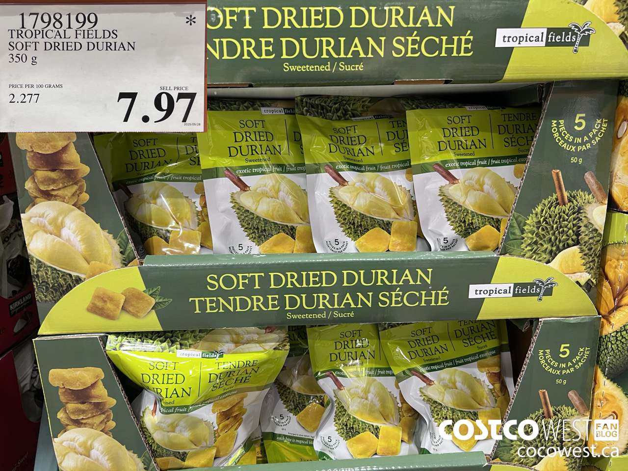 1798199 TROPICAL FIELDS SOFT DRIED DURIAN 350G $7.97
