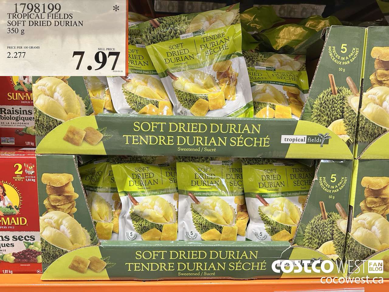 1798199 TROPICAL FIELDS SOFT DRIED DURIAN 350G $7.97