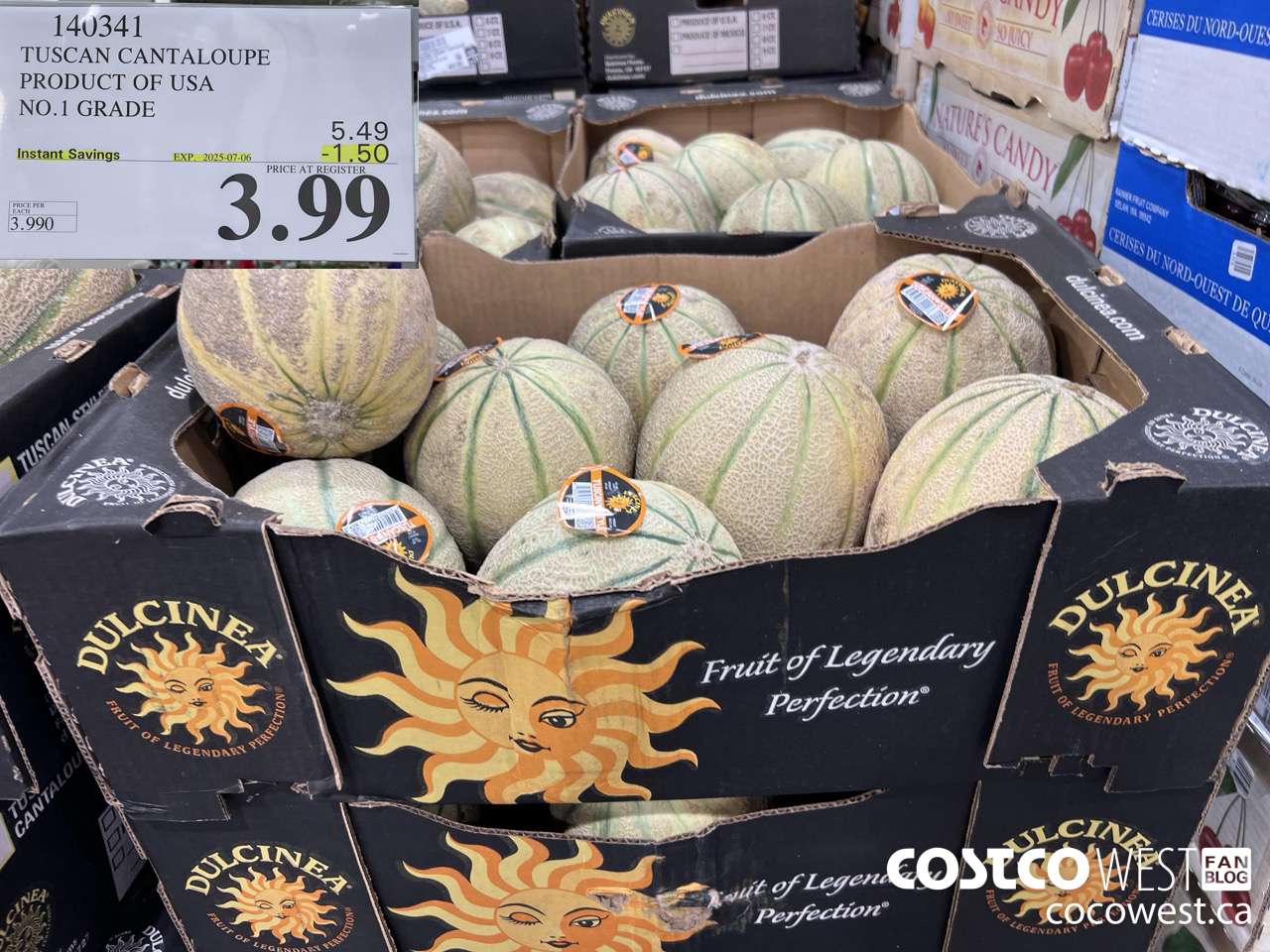 140341 TUSCAN CANTALOUPE PRODUCT OF USA NO. 1 GRADE ($1.50 INSTANT SAVINGS EXPIRES ON 2025-07-06) $3.99