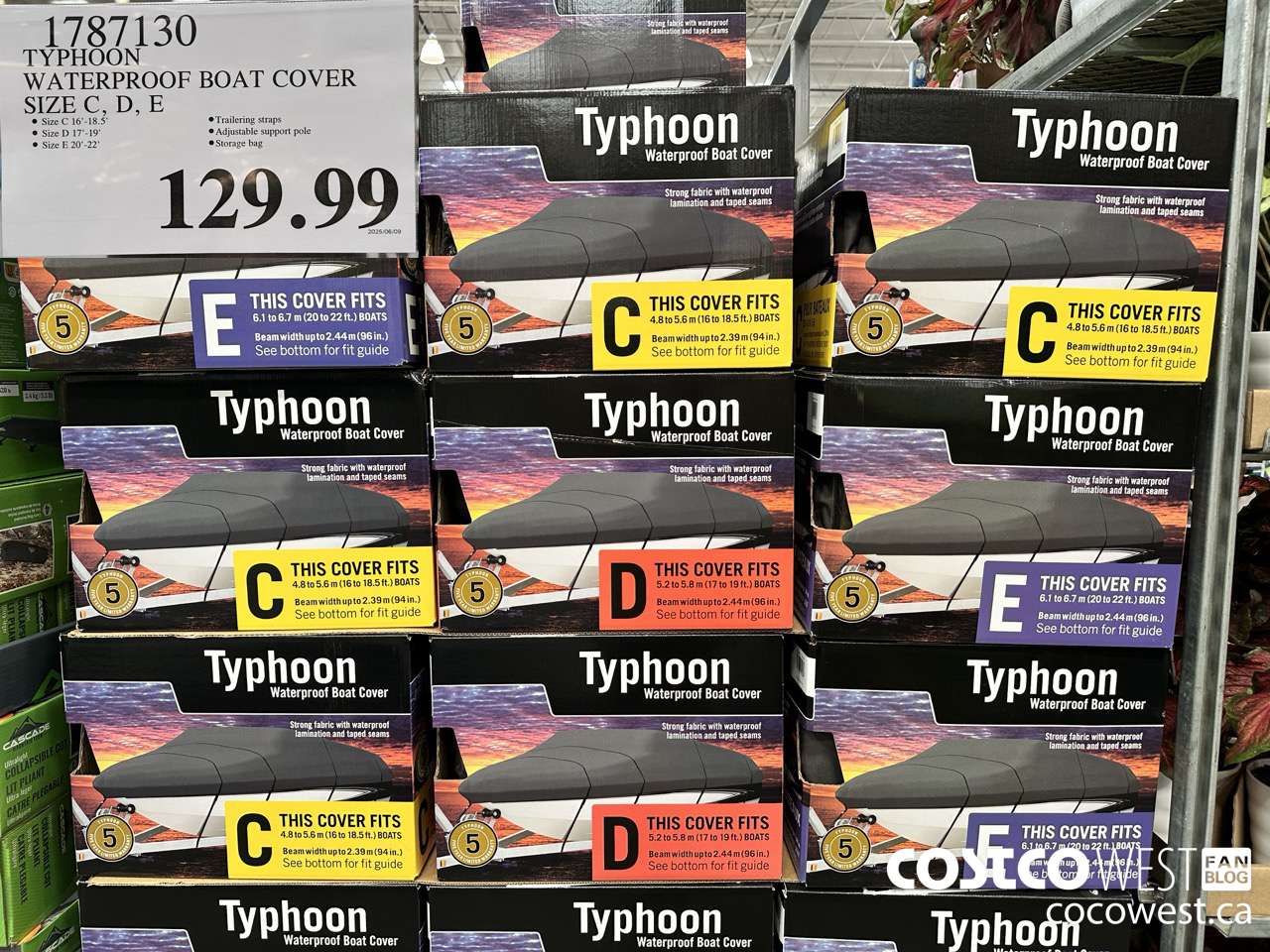 1787130 TYPHOON WATERPROOF BOAT COVER SIZE C, D, E $129.99