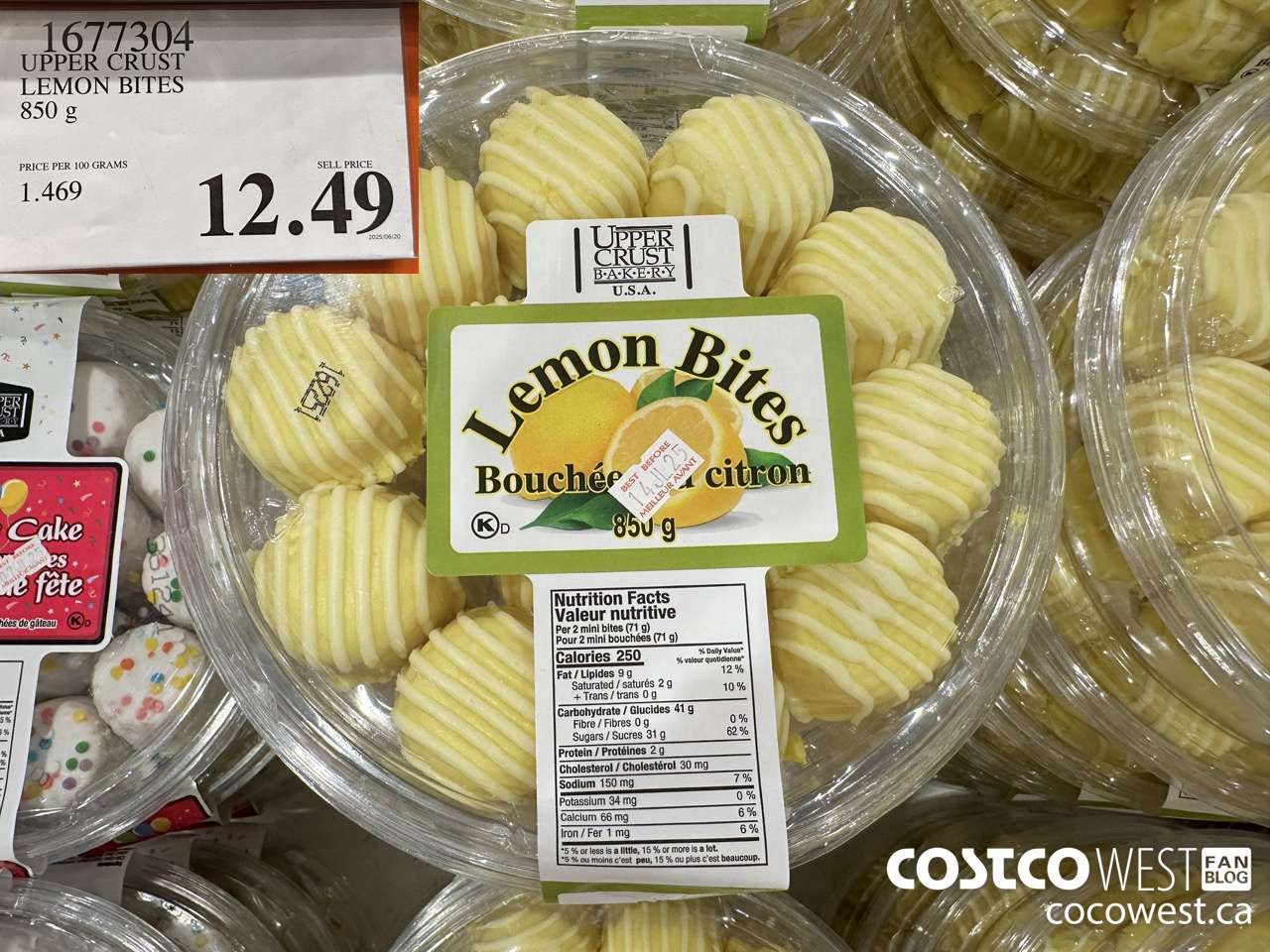 1677304 UPPER CRUST LEMON BITES 850 G $12.49