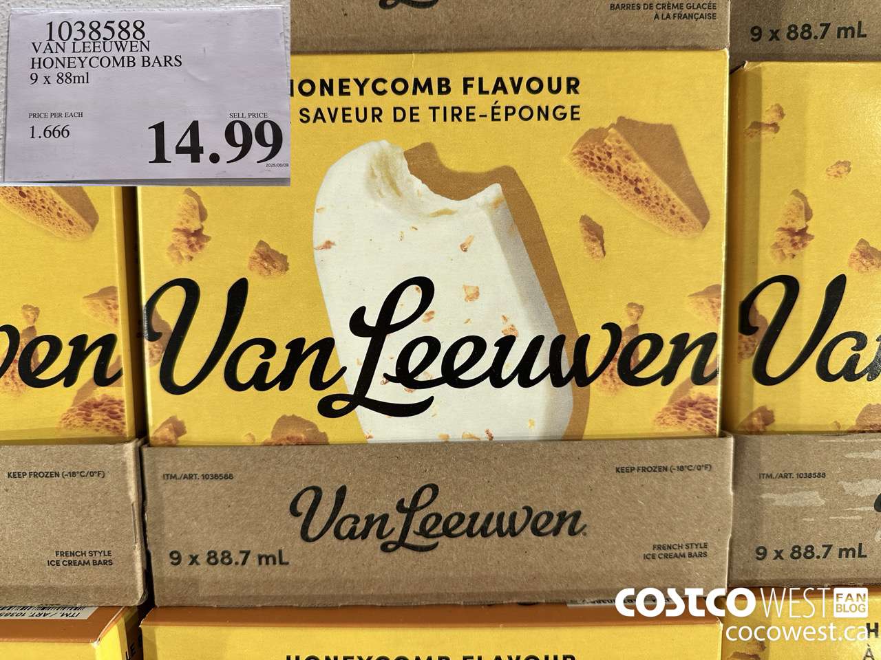 1038588 VAN LEEUWEN HONEYCOMB BARS 9 X 88ML $14.99