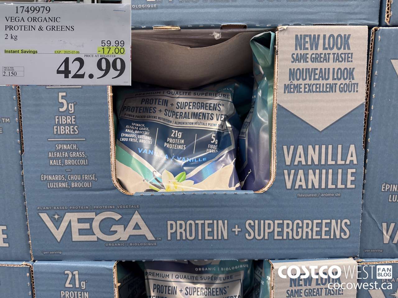 1749979 VEGA ORGANIC PROTEIN & GREENS 2 KG ($17.00 INSTANT SAVINGS EXPIRES ON 2025-07-06) $42.99