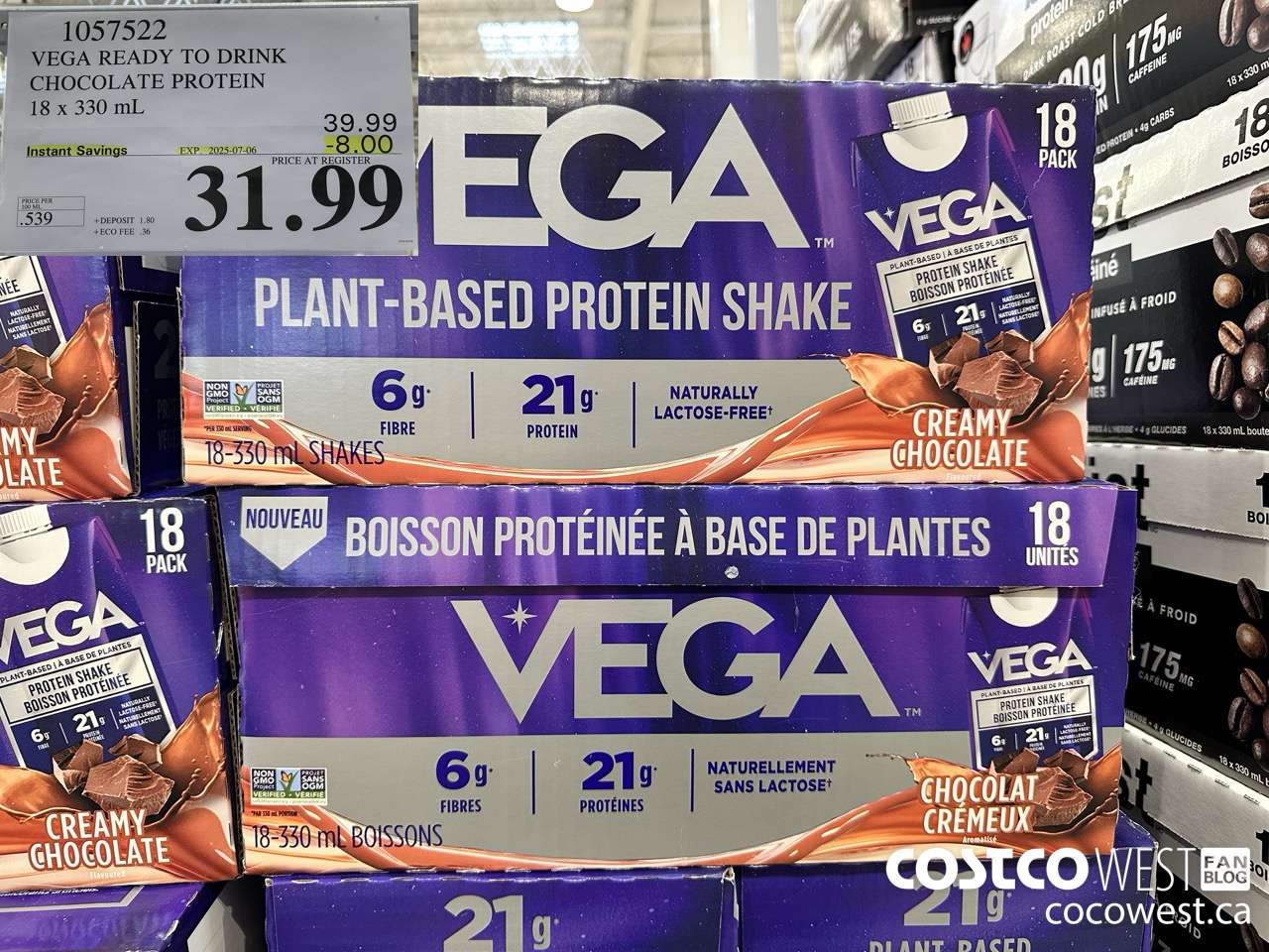 1057522 VEGA READY TO DRINK CHOCOLATE PROTEIN 1 X 330ML ($8.00 INSTANT SAVINGS EXPIRES ON 2025-07-06) $31.99