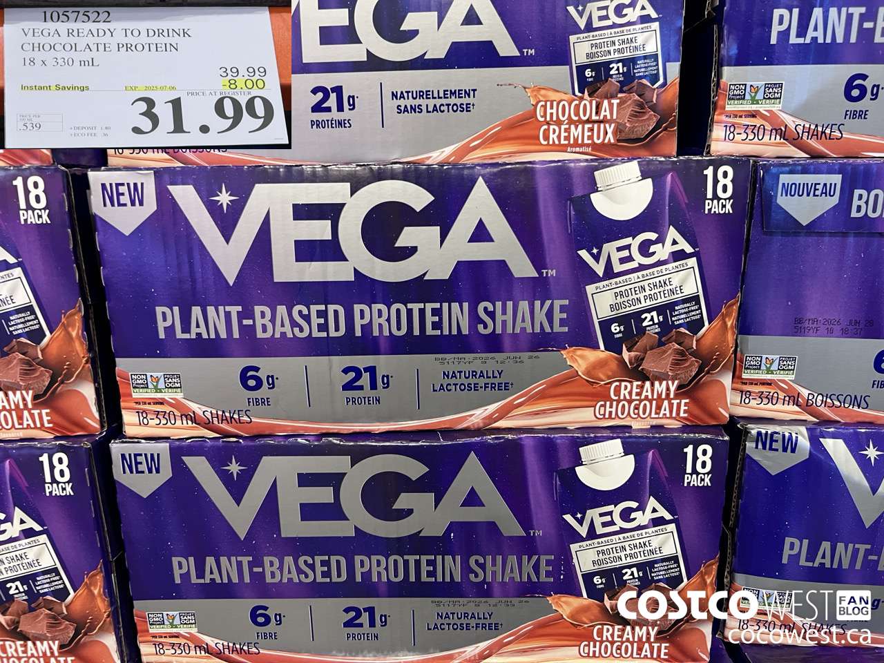 1057522 VEGA READY TO DRINK CHOCOLATE PROTEIN 1 X 330ML ($8.00 INSTANT SAVINGS EXPIRES ON 2025-07-06) $31.99