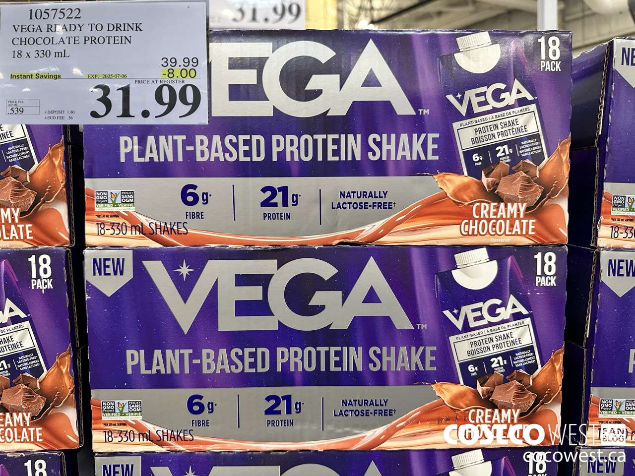 1057522 VEGA READY TO DRINK CHOCOLATE PROTEIN 1 X 330ML ($8.00 INSTANT SAVINGS EXPIRES ON 2025-07-06) $31.99