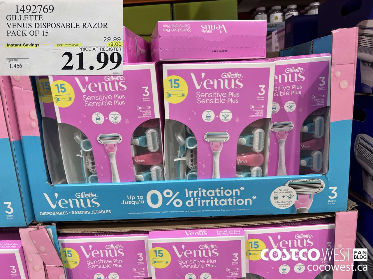 1492769 VENUS SENSITVE PLUS 15 COUNT DISPOSABLE ($8.00 INSTANT SAVINGS EXPIRES ON 2025-06-08) $21.99