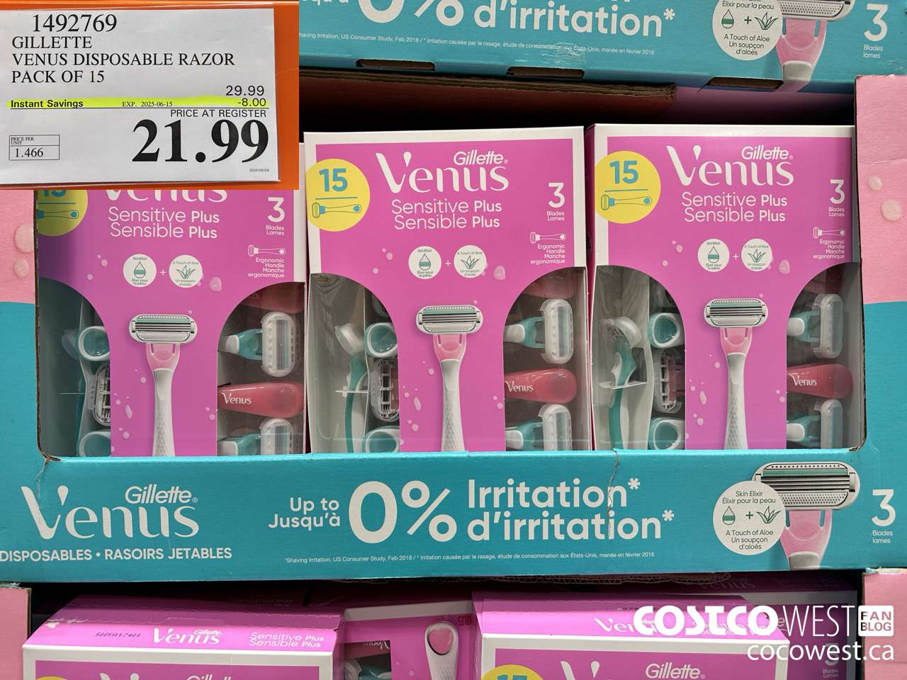 1492769 VENUS SENSITVE PLUS 15 COUNT DISPOSABLE ($8.00 INSTANT SAVINGS EXPIRES ON 2025-06-15) $21.99
