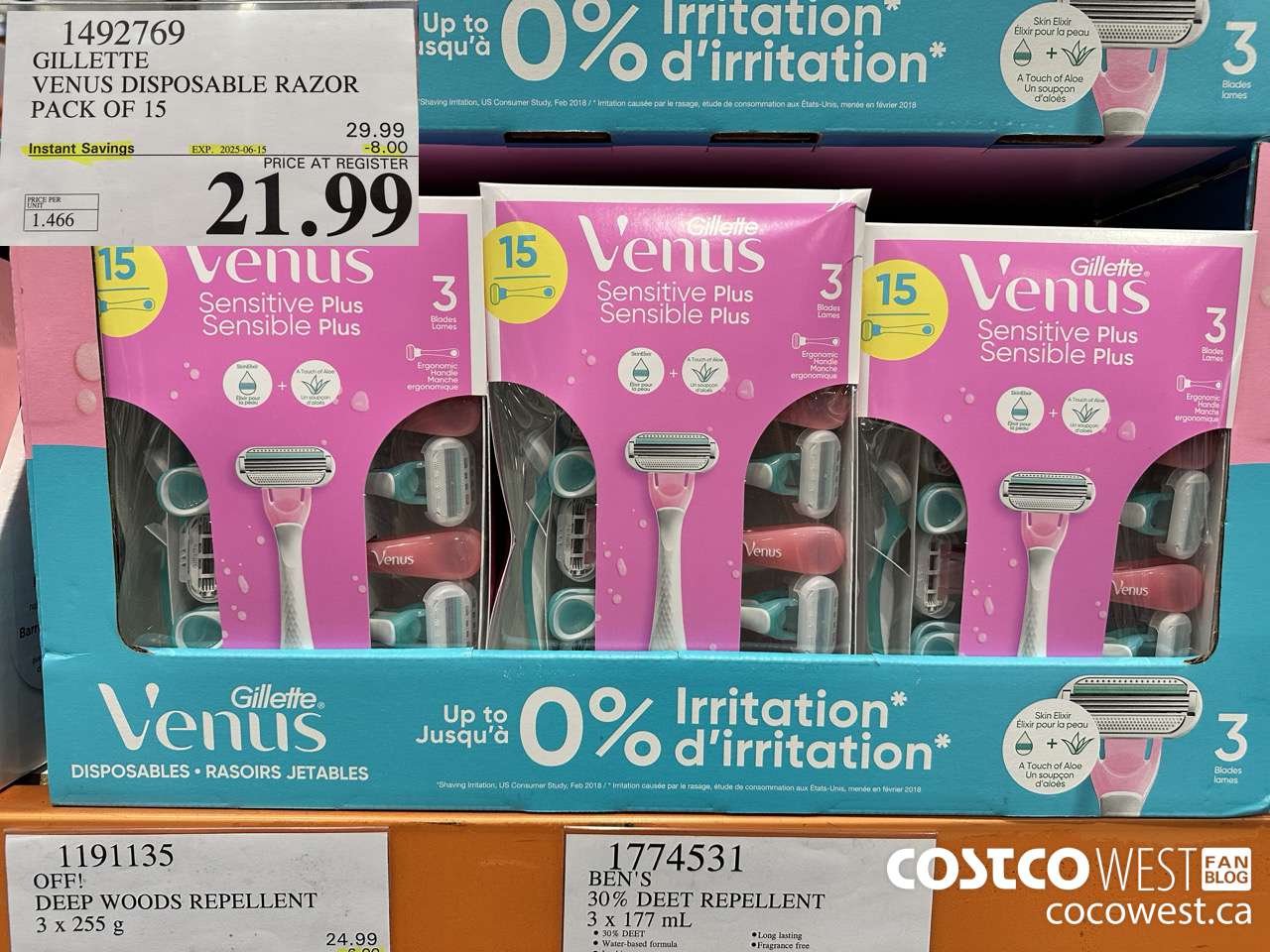 1492769 VENUS SENSITVE PLUS 15 COUNT DISPOSABLE ($8.00 INSTANT SAVINGS EXPIRES ON 2025-06-15) $21.99