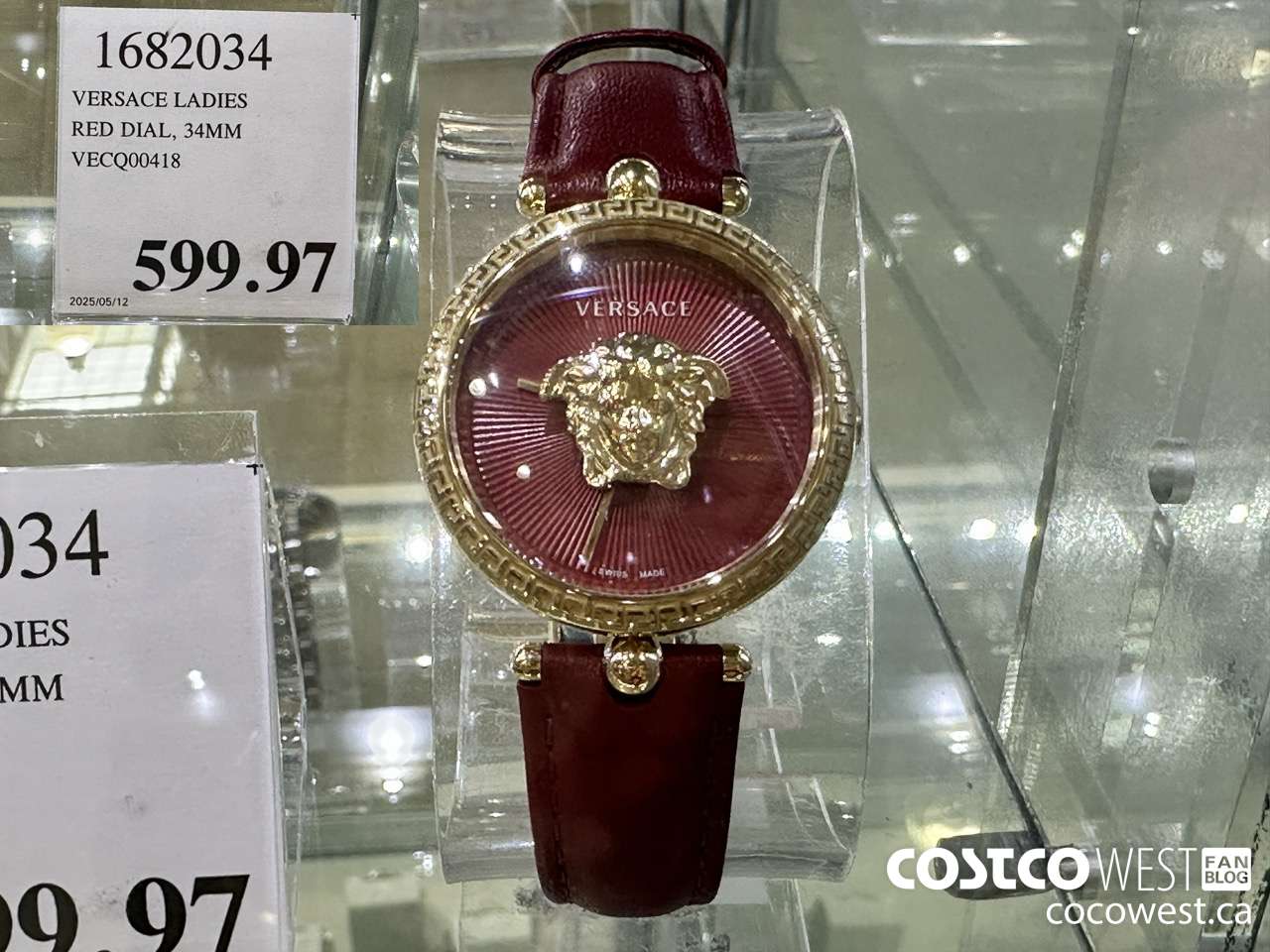 1682034 VERSACE LADIES RED DIAL 34MM VECQ00418 $599.97