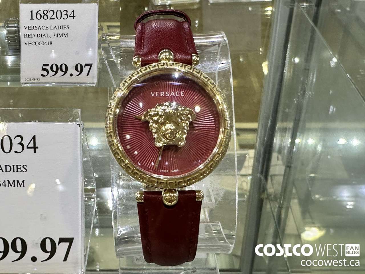 1682034 VERSACE LADIES RED DIAL 34MM VECQ00418 $599.97