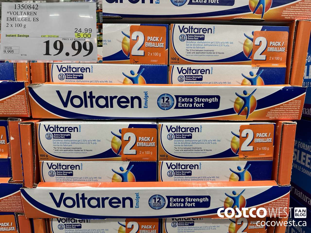 1350842 VOLTAREN EMUGEL ES 2 X 100 G ($5.00 INSTANT SAVINGS EXPIRES ON 2025-07-06) $19.99