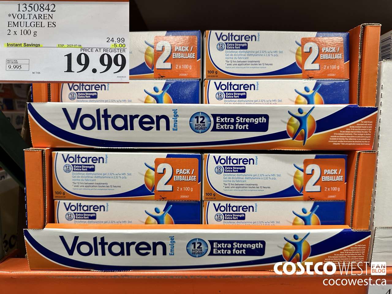 1350842 VOLTAREN EMUGEL ES 2 X 100 G ($5.00 INSTANT SAVINGS EXPIRES ON 2025-07-06) $19.99