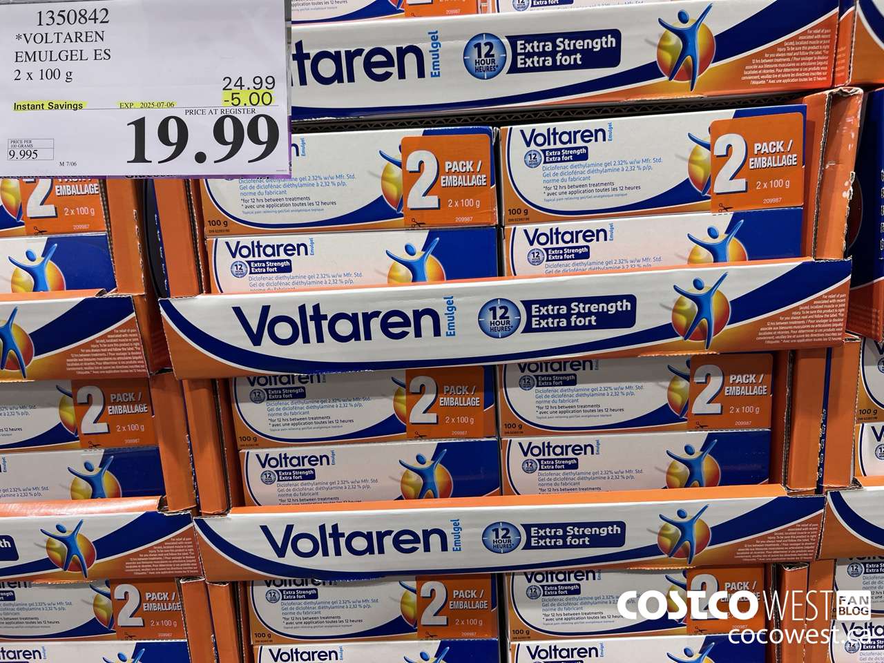 1350842 VOLTAREN EMUGEL ES 2 X 100 G ($5.00 INSTANT SAVINGS EXPIRES ON 2025-07-06) $19.99