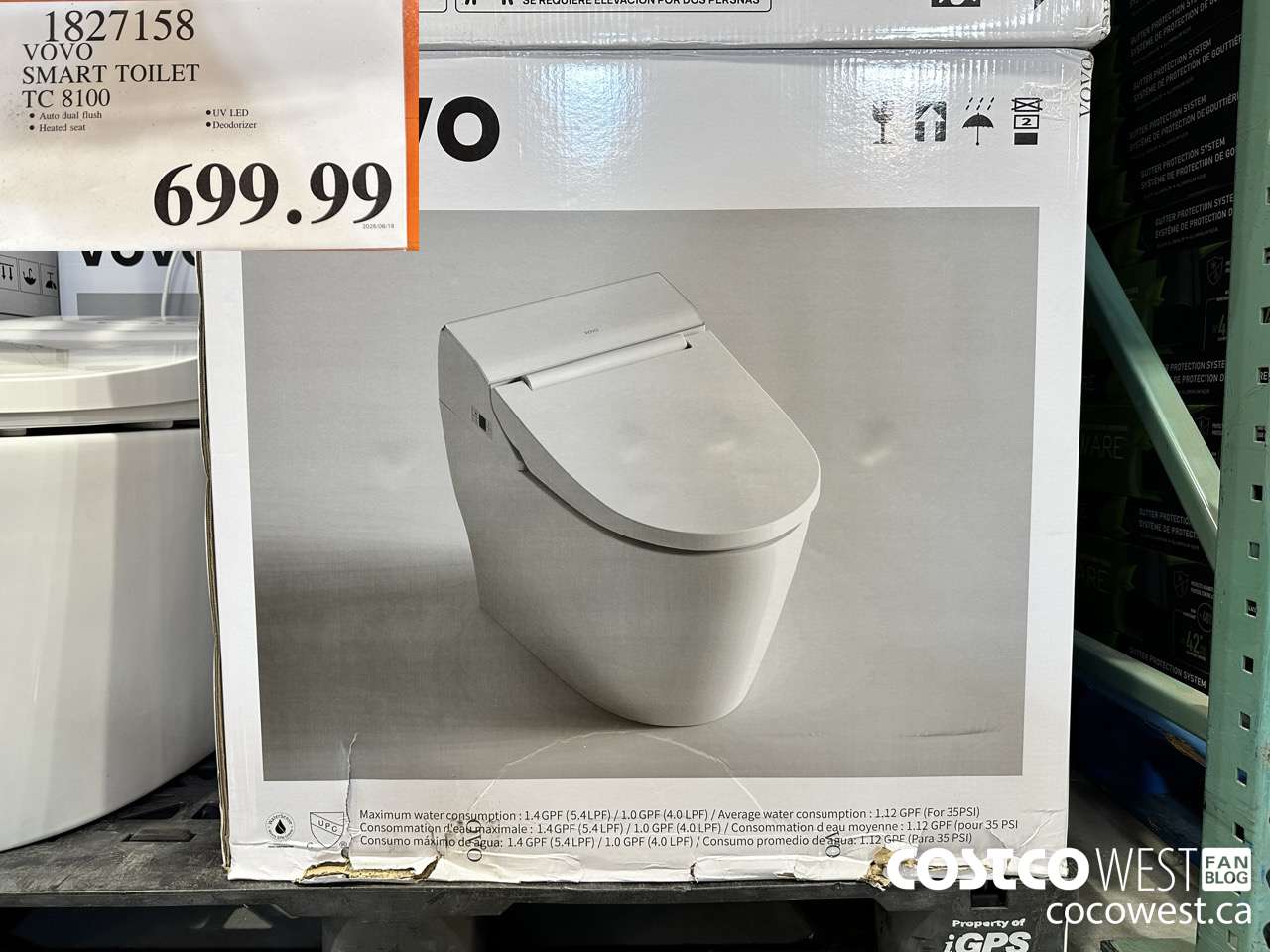 1827158 VOVO SMART TOILET TC 8100 $699.99