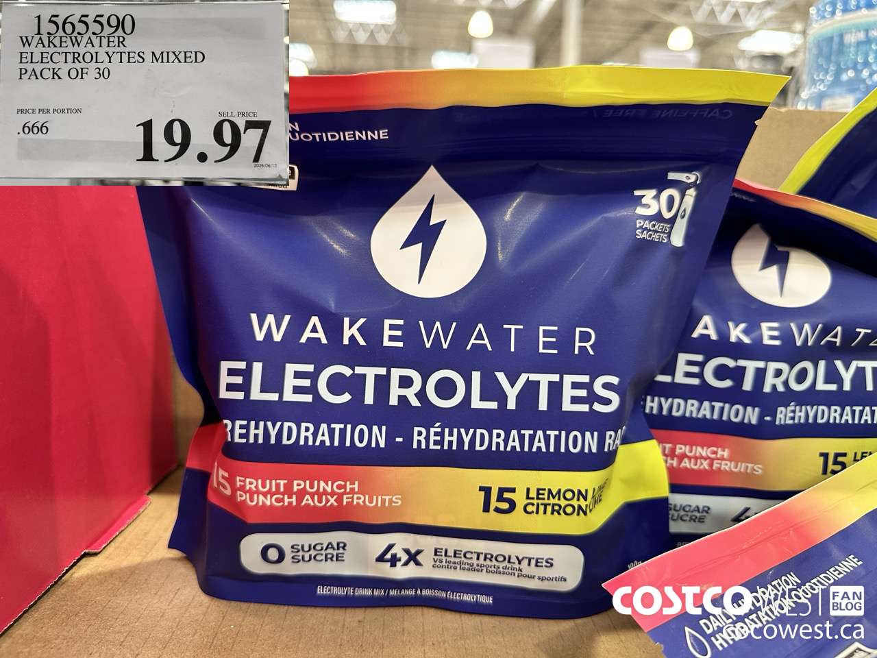 1565590 WAKEWATER ELECTROLYTES MIXED PACK OF 30 $19.97