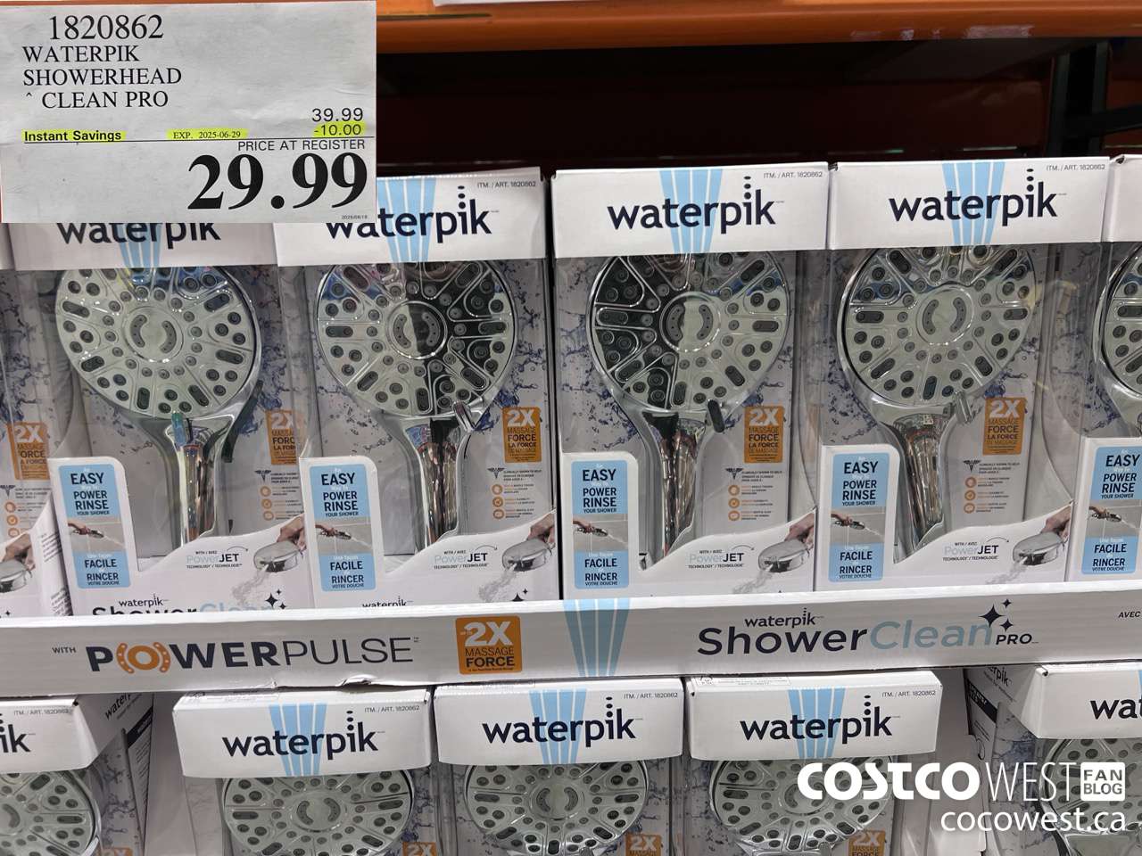 1820862 WATERPIK SHOWERHEAD CLEAN PRO ($10.00 INSTANT SAVINGS EXPIRES ON 2025-06-29) $29.99