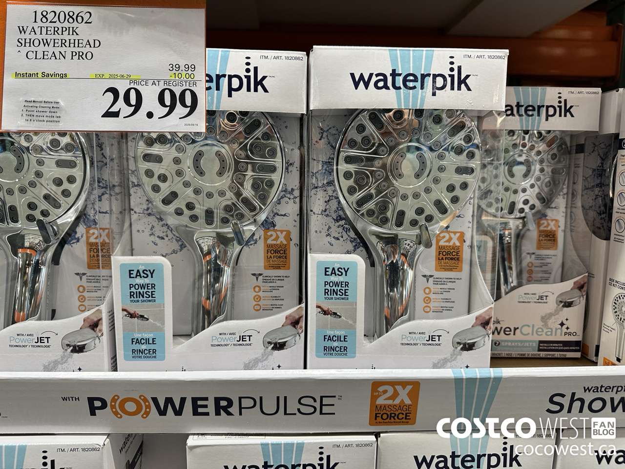 1820862 WATERPIK SHOWERHEAD CLEAN PRO ($10.00 INSTANT SAVINGS EXPIRES ON 2025-06-29) $29.99