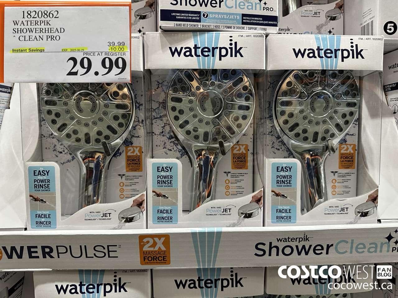 1820862 WATERPIK SHOWERHEAD CLEAN PRO ($10.00 INSTANT SAVINGS EXPIRES ON 2025-06-29) $29.99