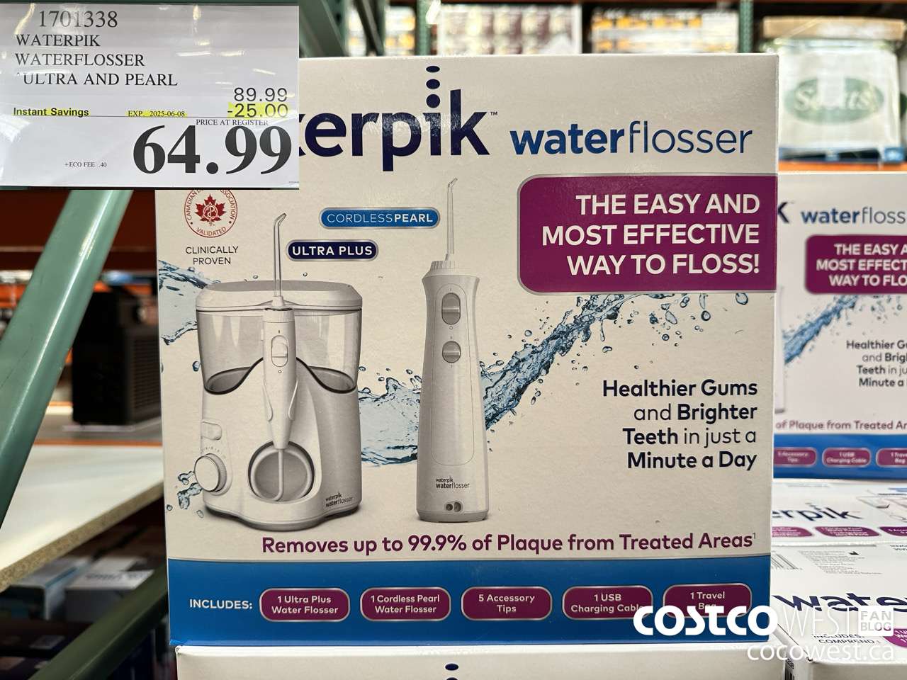 1701338 WATERPIK WATERFLOSSER ULTRA AND PEARL ($25.00 INSTANT SAVINGS EXPIRES ON 2025-06-08) $64.99