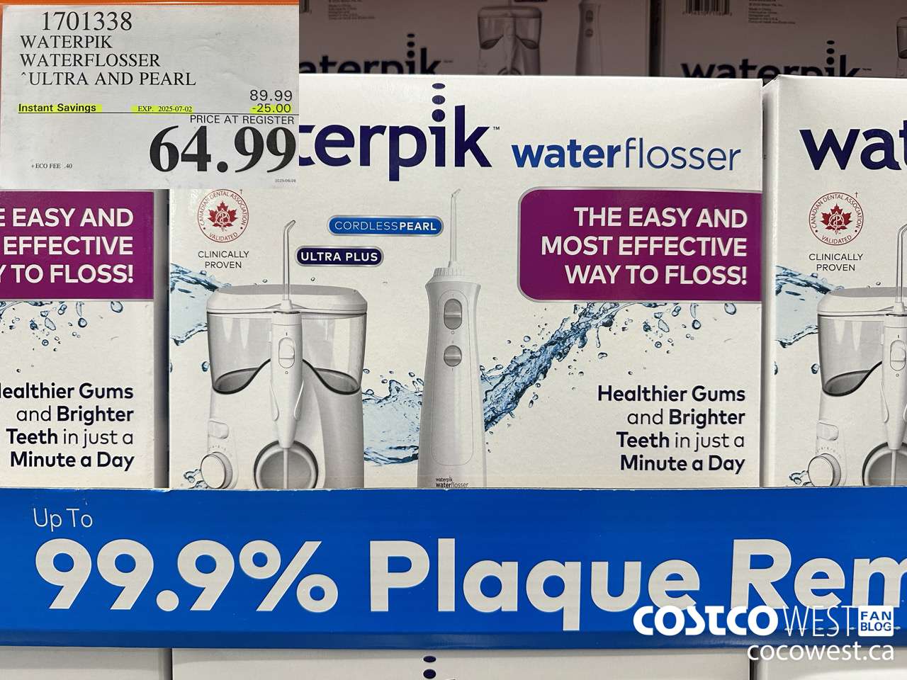 1701338 WATERPIK WATERFLOSSER ULTRA AND PEARL ($25.00 INSTANT SAVINGS EXPIRES ON 2025-07-02) $64.99
