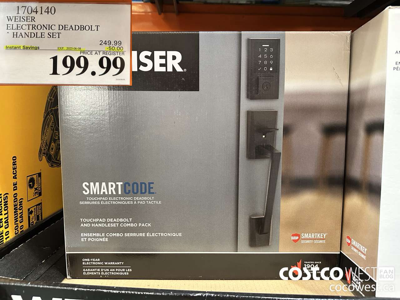 1704140 WEISER ELECTRONIC DEADBOLT HANDLE SET ($50.00 INSTANT SAVINGS EXPIRES ON 2025-06-08) $199.99