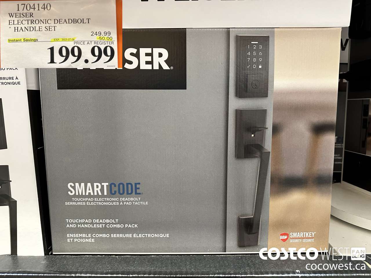 1704140 WEISER ELECTRONIC DEADBOLT HANDLE SET ($50.00 INSTANT SAVINGS EXPIRES ON 2025-07-06) $199.99