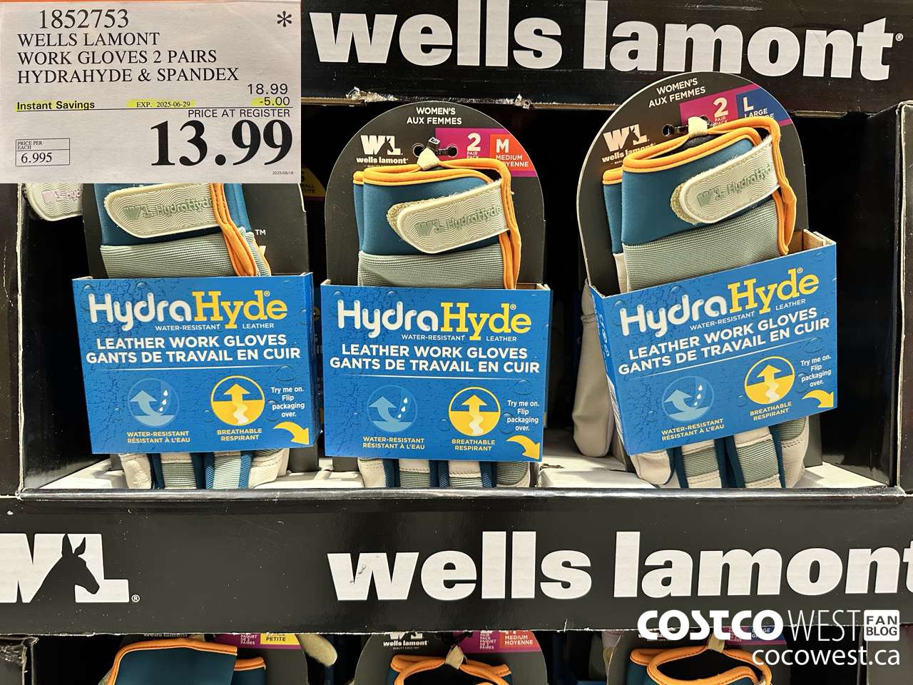 1852753 WELLS LAMONT WORK GLOVES 2 PAIRS HYDRAHYDE & SPANDEX ($5.00 INSTANT SAVINGS EXPIRES ON 2025-06-29) $13.99
