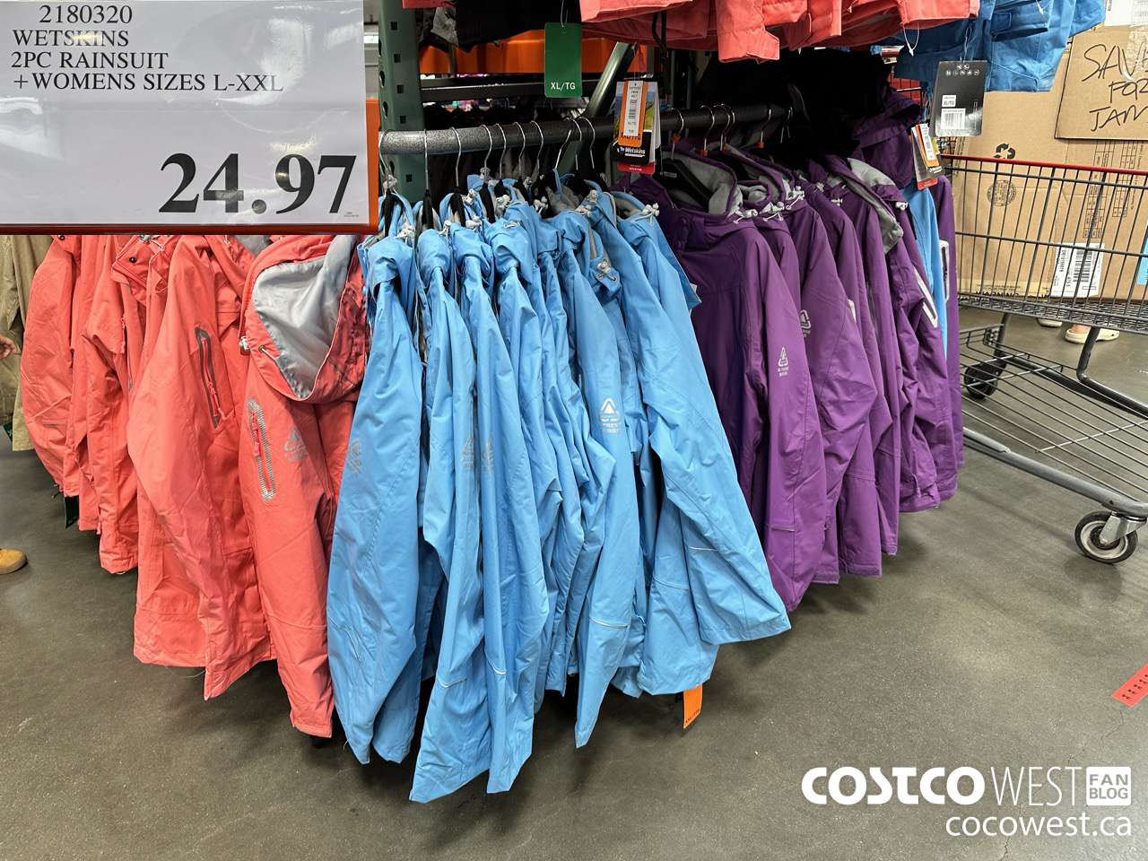 2180320 WETSKINS 2PC RAINSUIT LADIES SIZES L-XXL $24.97